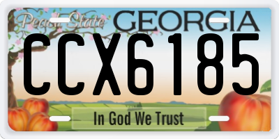 GA license plate CCX6185