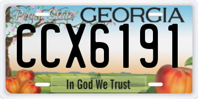 GA license plate CCX6191