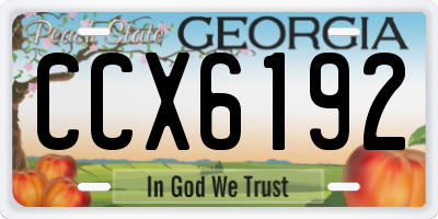 GA license plate CCX6192