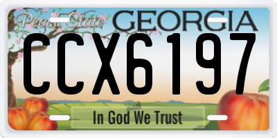 GA license plate CCX6197