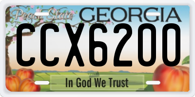 GA license plate CCX6200