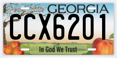 GA license plate CCX6201