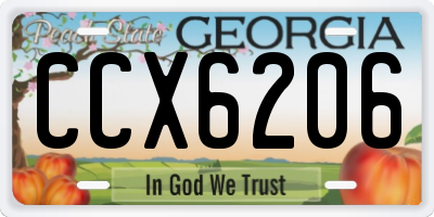 GA license plate CCX6206