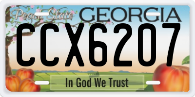 GA license plate CCX6207