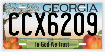 GA license plate CCX6209