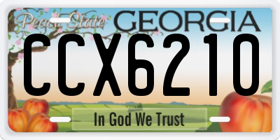 GA license plate CCX6210