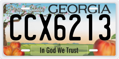 GA license plate CCX6213