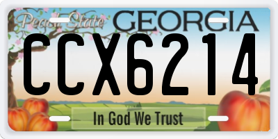 GA license plate CCX6214
