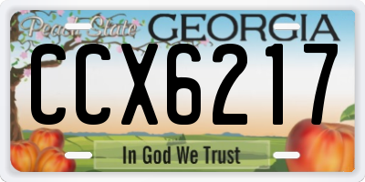 GA license plate CCX6217