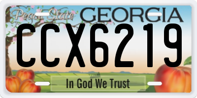 GA license plate CCX6219