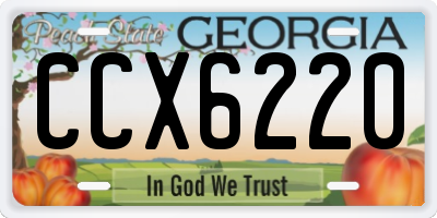 GA license plate CCX6220