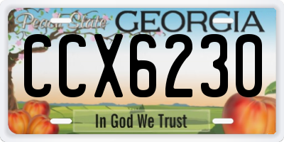 GA license plate CCX6230