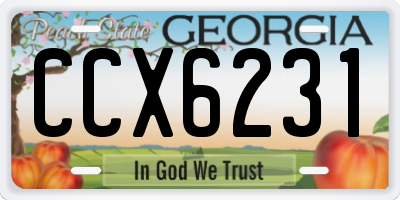 GA license plate CCX6231