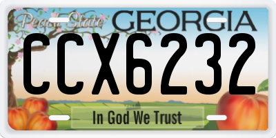 GA license plate CCX6232