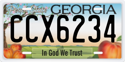 GA license plate CCX6234
