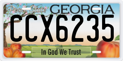 GA license plate CCX6235