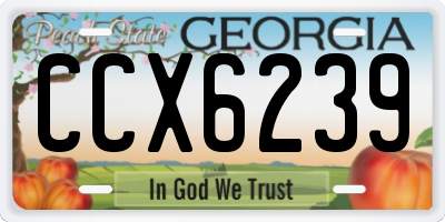 GA license plate CCX6239