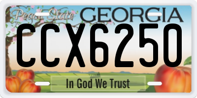 GA license plate CCX6250