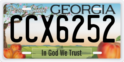 GA license plate CCX6252