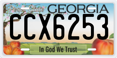 GA license plate CCX6253