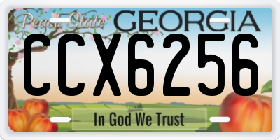 GA license plate CCX6256