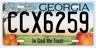 GA license plate CCX6259