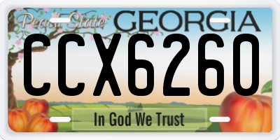 GA license plate CCX6260