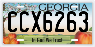 GA license plate CCX6263