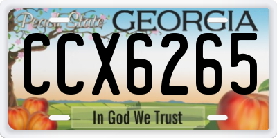 GA license plate CCX6265