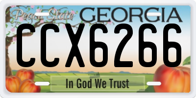 GA license plate CCX6266