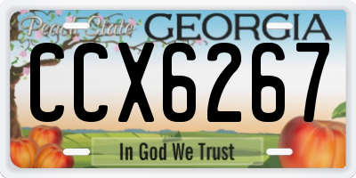 GA license plate CCX6267