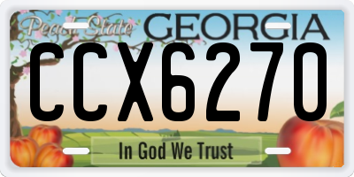 GA license plate CCX6270