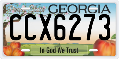 GA license plate CCX6273