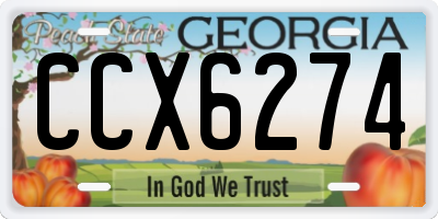 GA license plate CCX6274