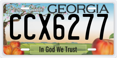 GA license plate CCX6277