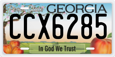 GA license plate CCX6285