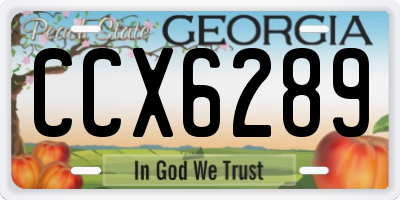 GA license plate CCX6289