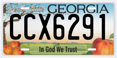 GA license plate CCX6291