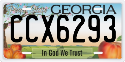 GA license plate CCX6293