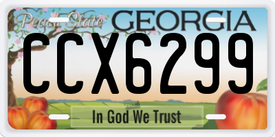 GA license plate CCX6299