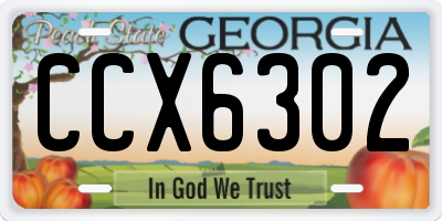 GA license plate CCX6302