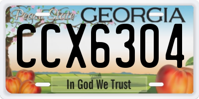 GA license plate CCX6304
