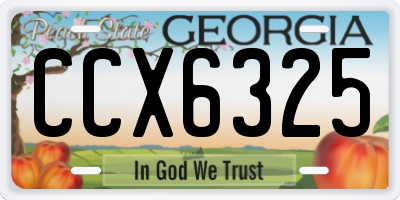 GA license plate CCX6325