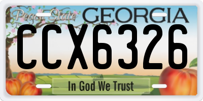 GA license plate CCX6326