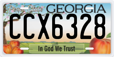 GA license plate CCX6328