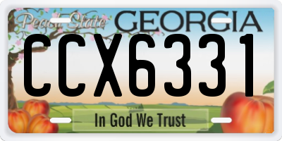 GA license plate CCX6331
