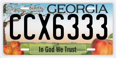 GA license plate CCX6333