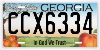 GA license plate CCX6334