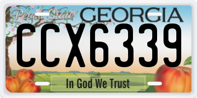 GA license plate CCX6339