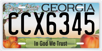 GA license plate CCX6345